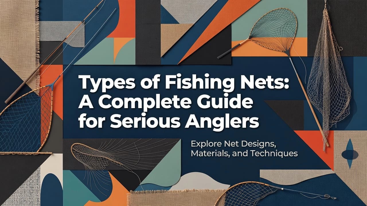 Professional header image for list-based article: Types of Fishing Nets: A Complete Guide for Serious Anglers