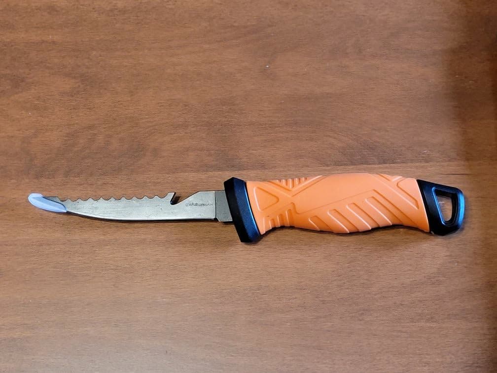 A single fillet knife on a customer's kitchen table