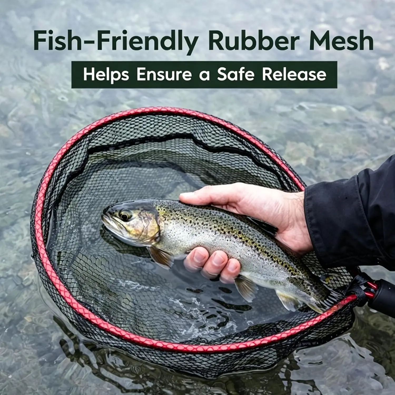 Landing Net — Rubber Mesh — image 3