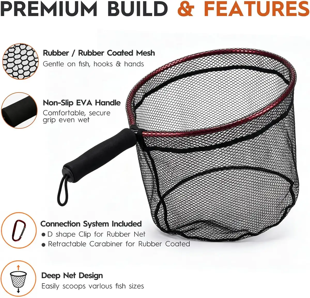 Landing Net — Rubber Mesh — image 4